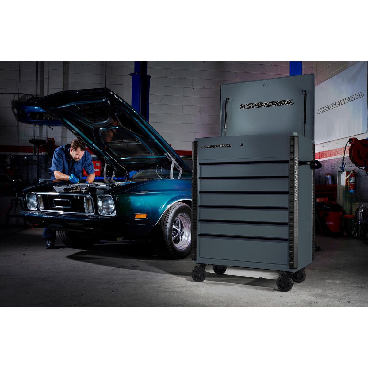 Slate Gray 6-Drawer Service Cart U624487