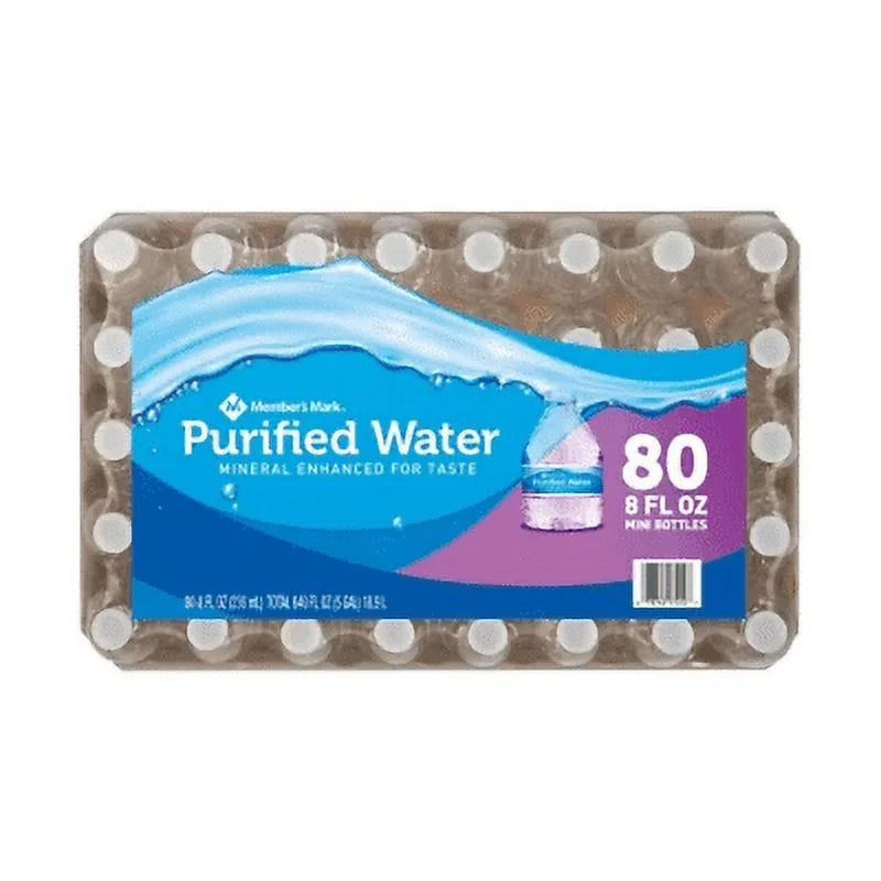 2 Pack of 80 bottle Purified Water 8 oz. J631