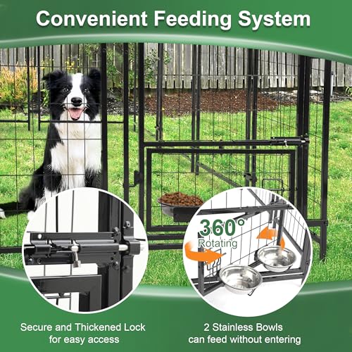 8x4x6 FT Heavy Duty Welded Wire Steel Dog Kennel with Roof T55605