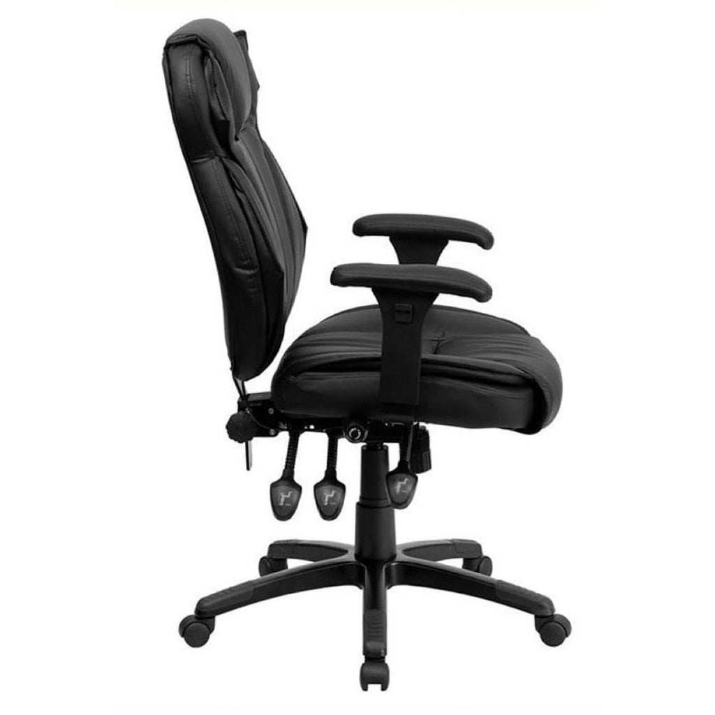High Back Leather Executive Office Chair in Black A526