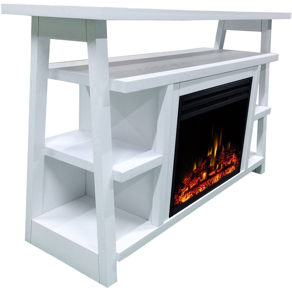 White Electric Fireplace Mantel G151