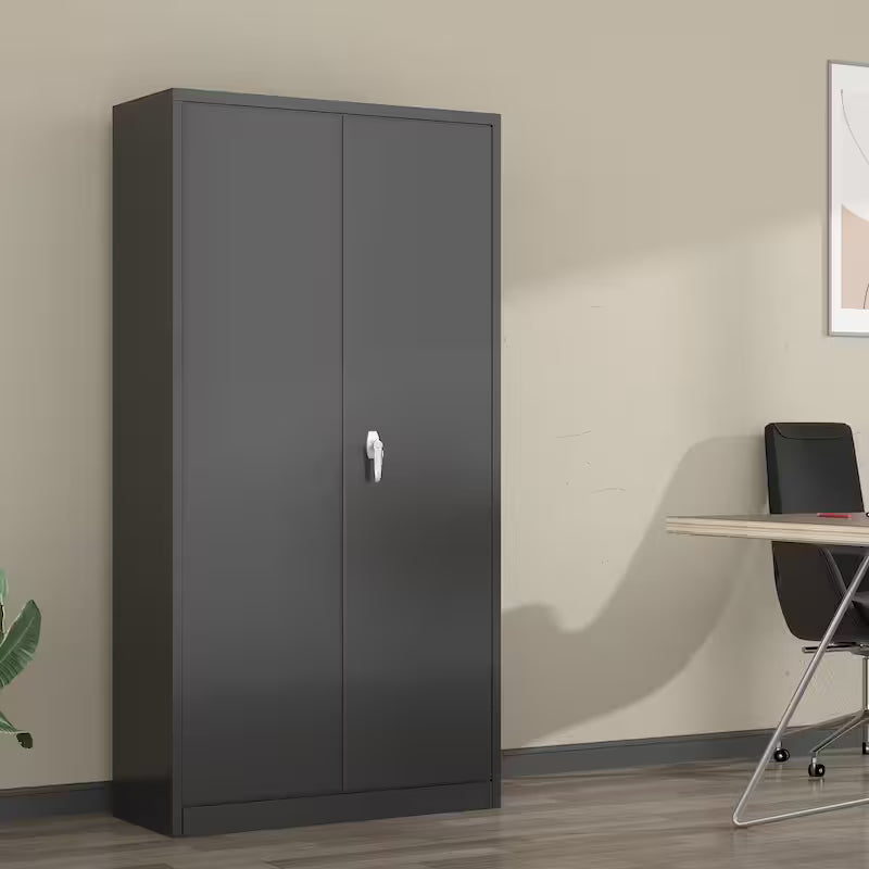 Metal Storage Cabinet Set in Black J25441