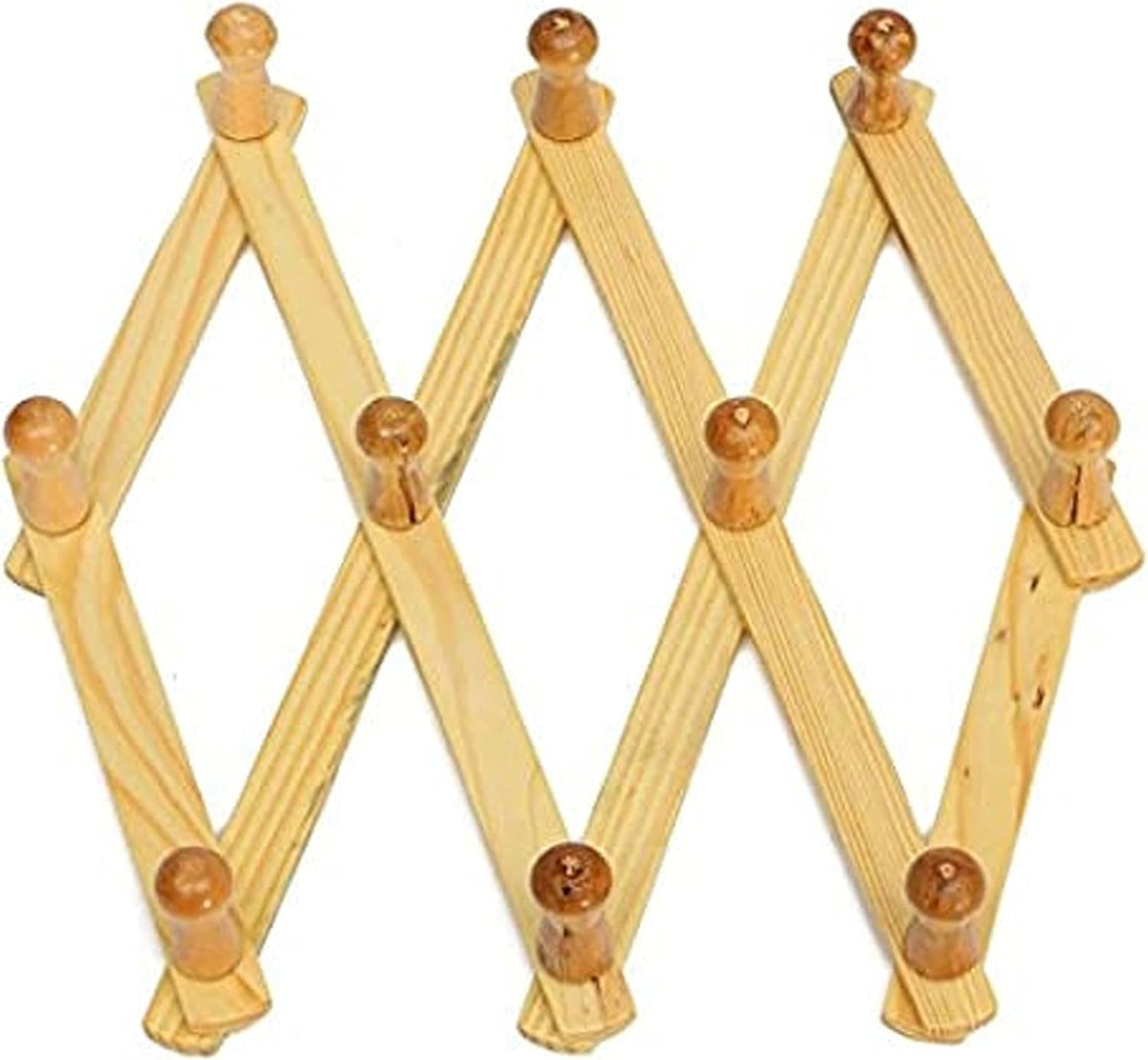 Wooden Expandable Hanger Accordion Coat Rack Wall Mounted B522