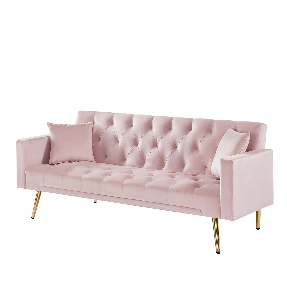 Pink Convertible Folding Futon Sofa Bed R108411