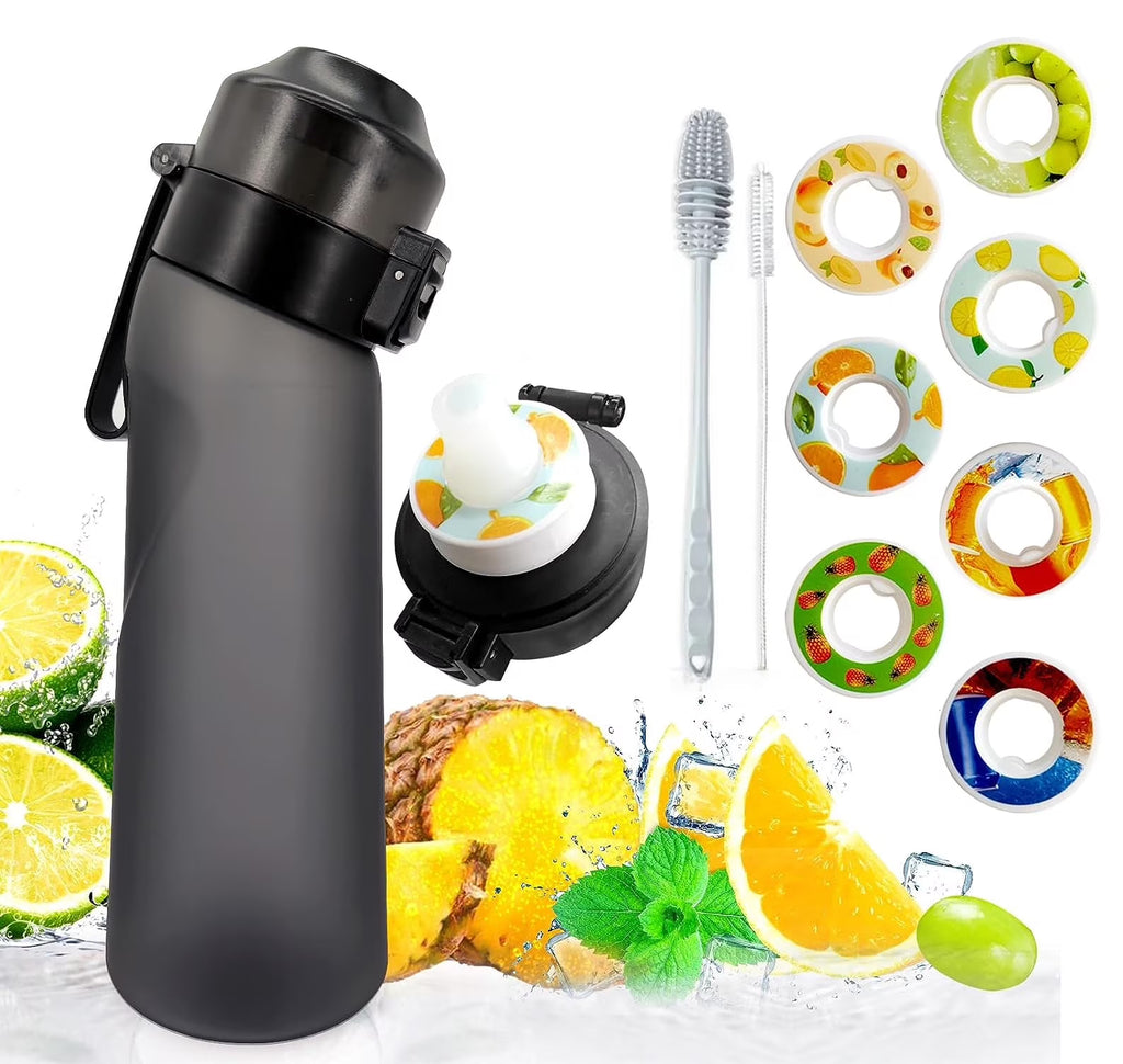 650ML Black Water Bottle with 7 Flavour Pods U41706