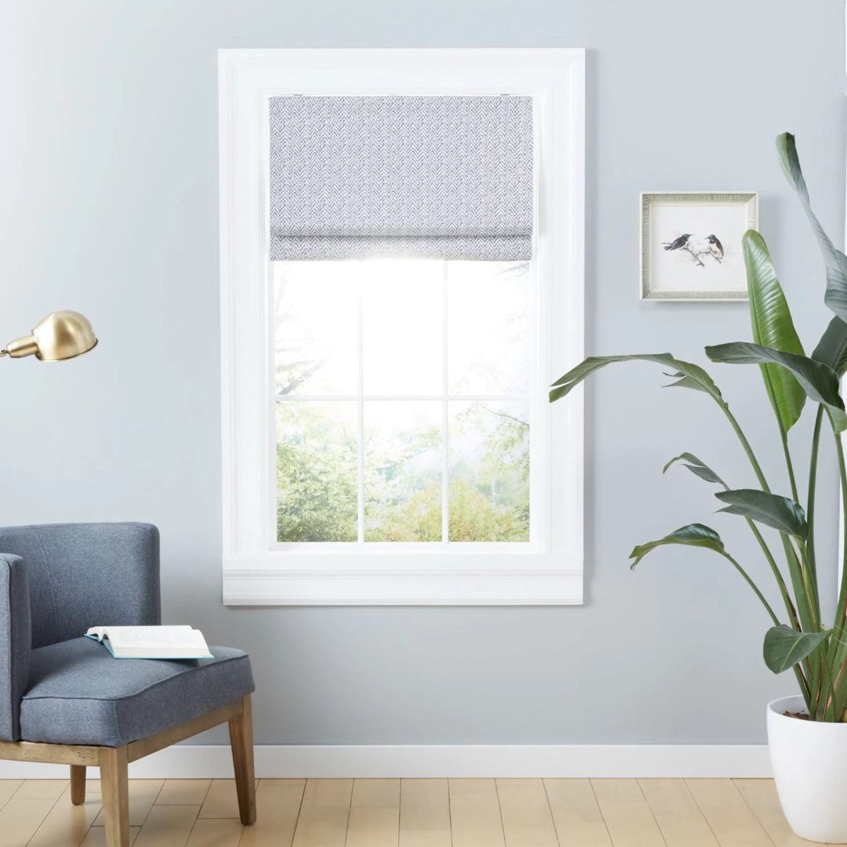 Dark Grey 34"x64" Blackout Roman Shade W32586