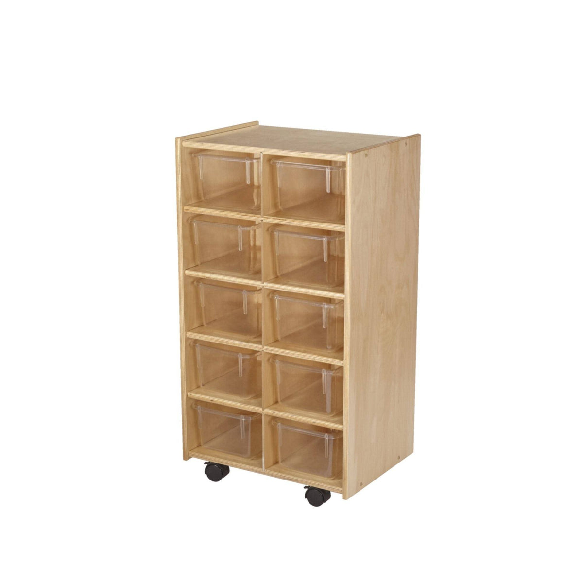 Mobile Cubby Unit with 10 Clear Trays A161