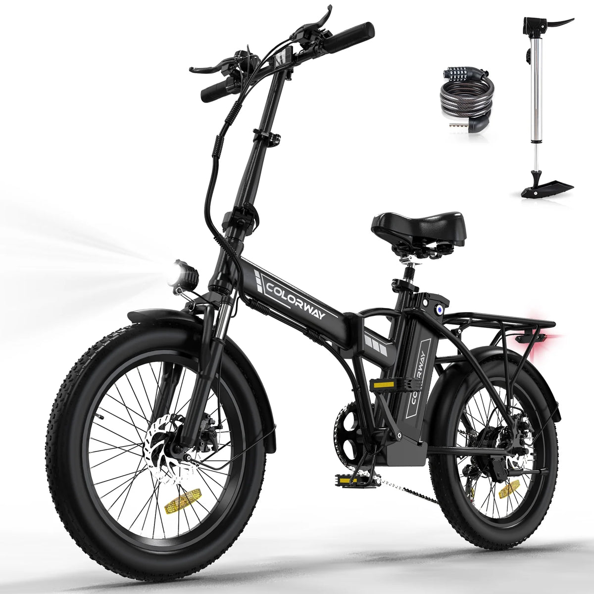 20"x3.0 Fat Tire Electric Bicycle with 500W/36V/12Ah Battery, Shimano 7-Speed L34281