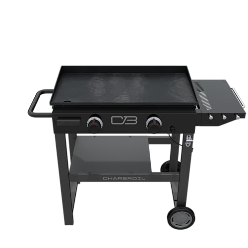 28" Propane Gas Griddle with Cart 2 Burner Flat Top Grill, Black Y39734