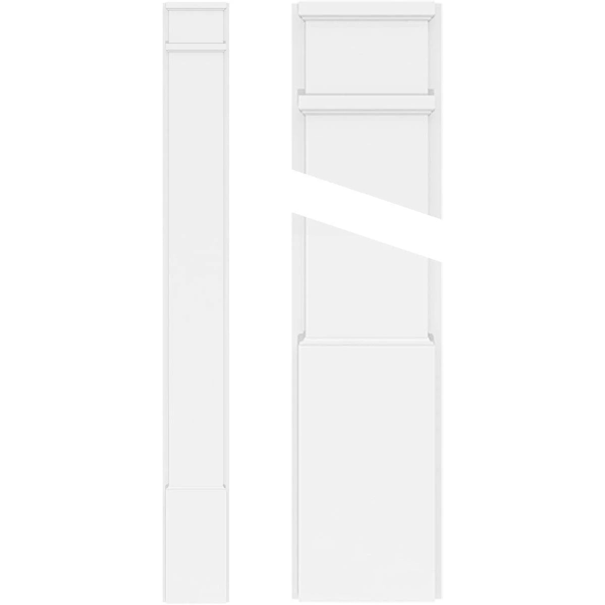 Smooth PVC Pilaster with Decorative Capital & Base (Pair) O69005