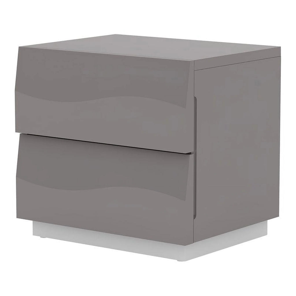 4-Piece Bedroom Set with Chest Dresser and 2 Nightstand in Gray K163303