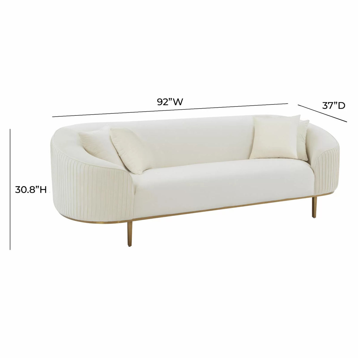 Pleated Velvet Sofa I475
