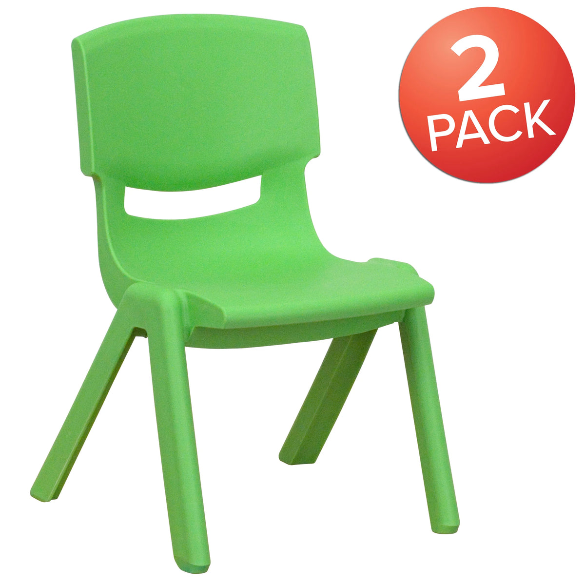 Green Plastic Stacking School Chair (2 Pack) H580