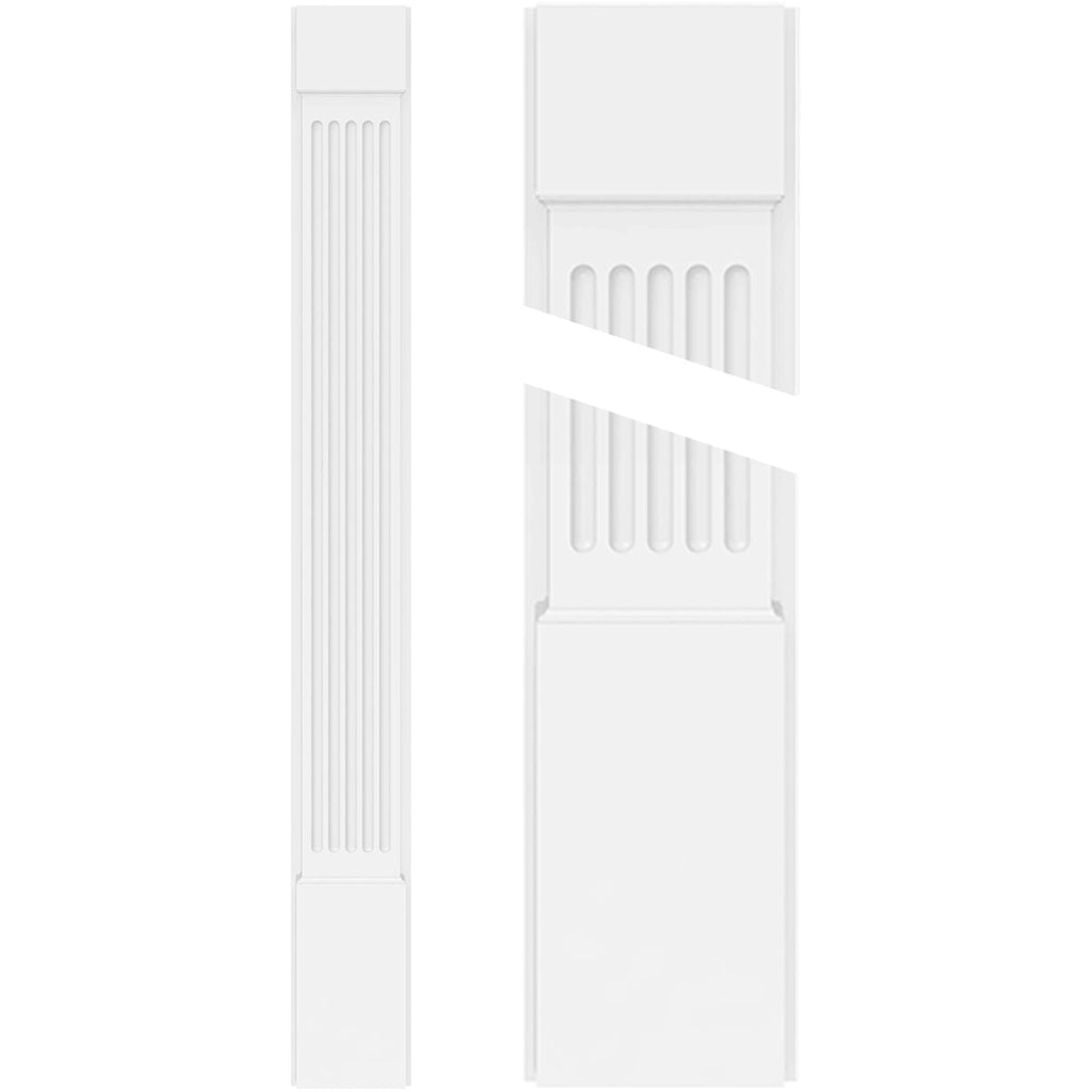 Fluted PVC Pilaster with Capital and Base (Pair) N30638
