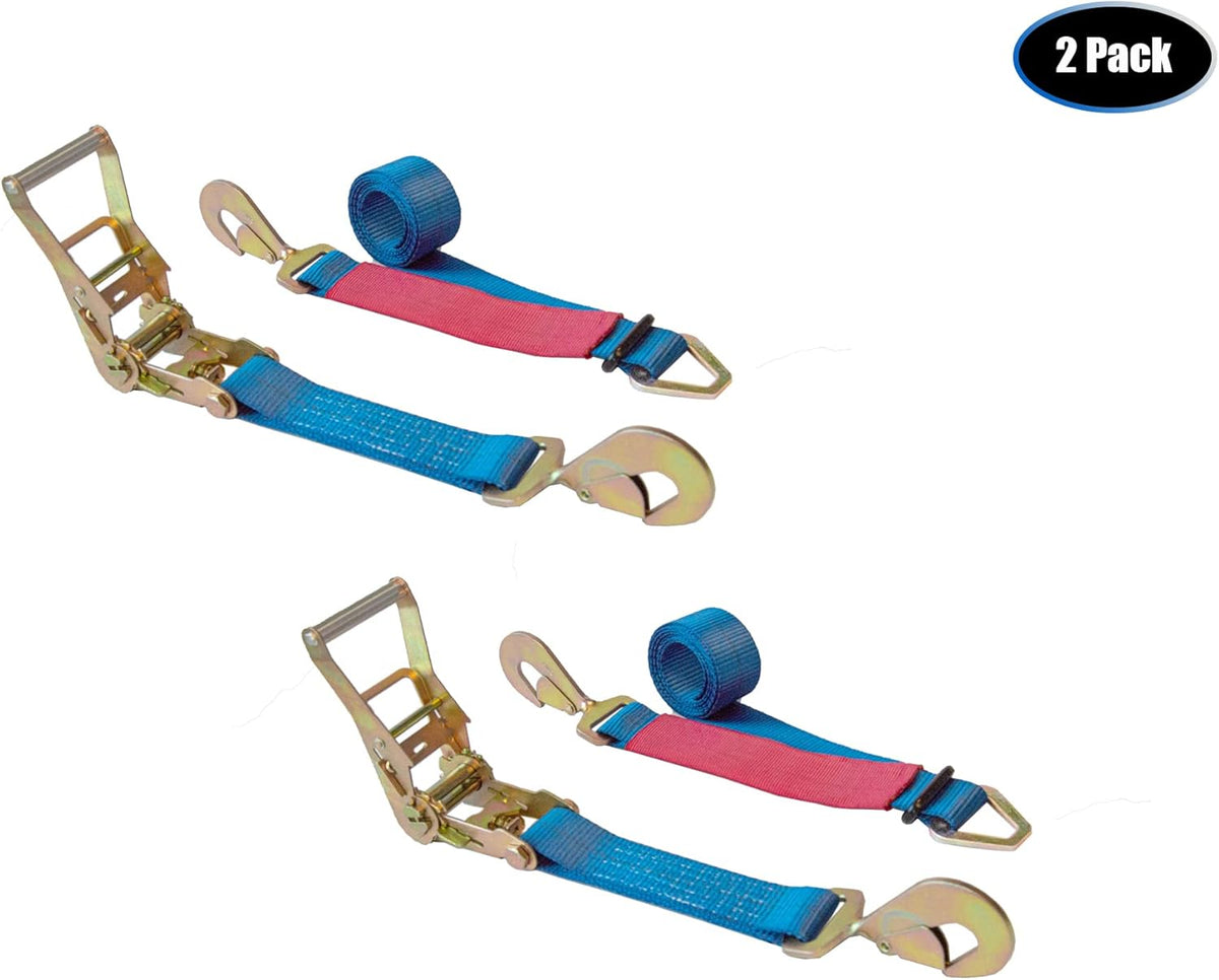 8' Tie Down Ratchet Axle Strap with Snap Hooks Yellow 10-Pack W2280