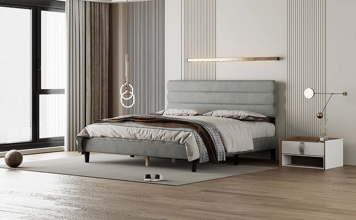 King Size Bed Frame Light Gray M3244
