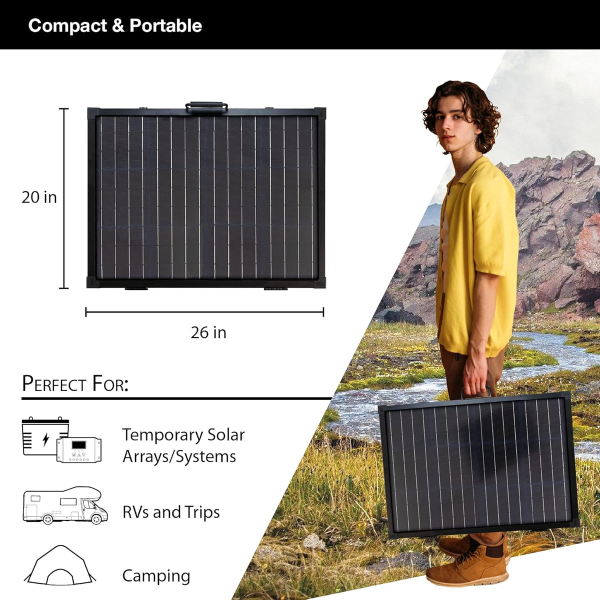 Solar Power Station with 100W Foldable Solar Panel T378