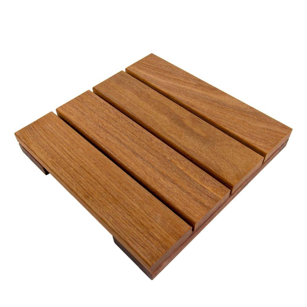 Solid Hardwood Deck Tile in Exotic Cumaru (4 per CASE) X239