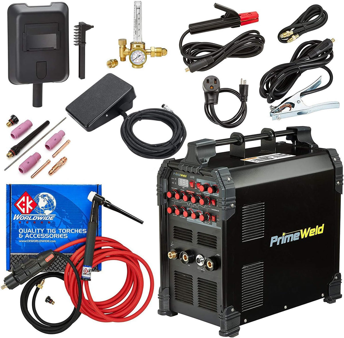225 Amp AC DC Tig/Stick Welder with Pulse Torch and Cable X829