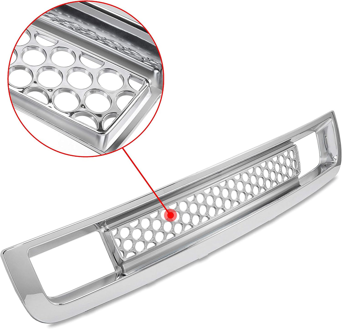 Chrome Front Bumper Center Grille and Lower Grille Guards ABS Plastic Y11805