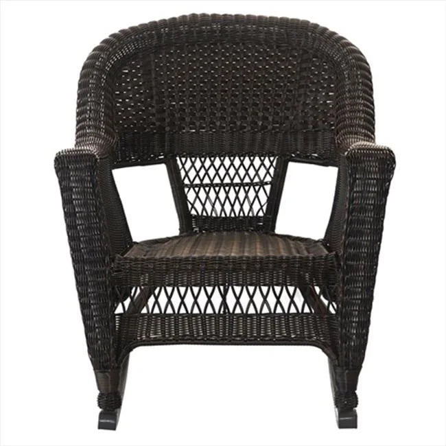 3 Piece Espresso Wicker Rocker Chair Set G21887