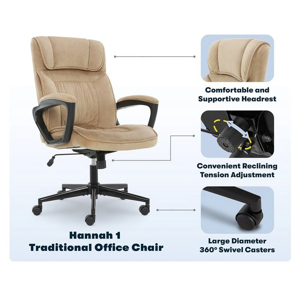 Velvet Microfiber Executive Office Chair W9407