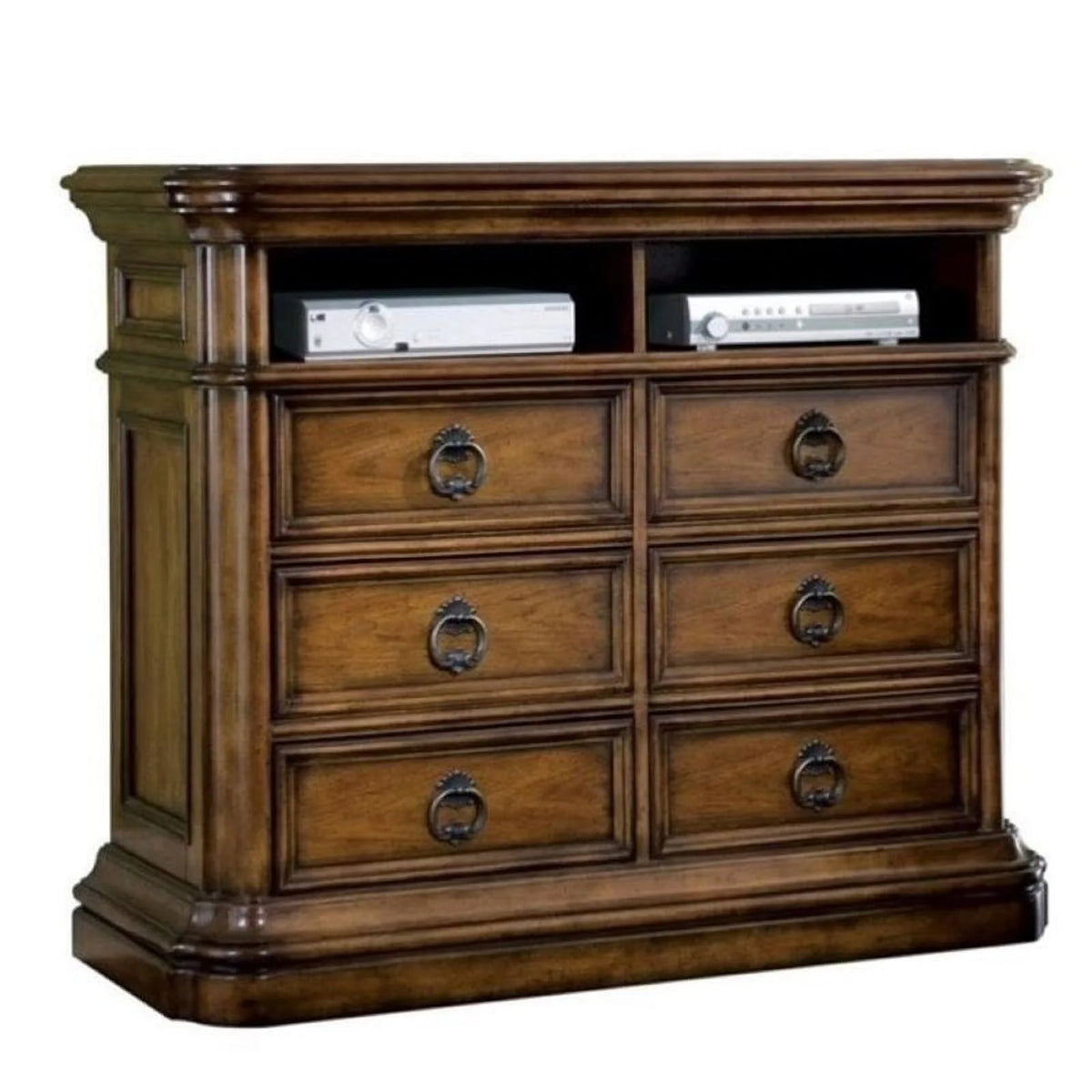 6 Drawer Dark Wood Media Chest S26574