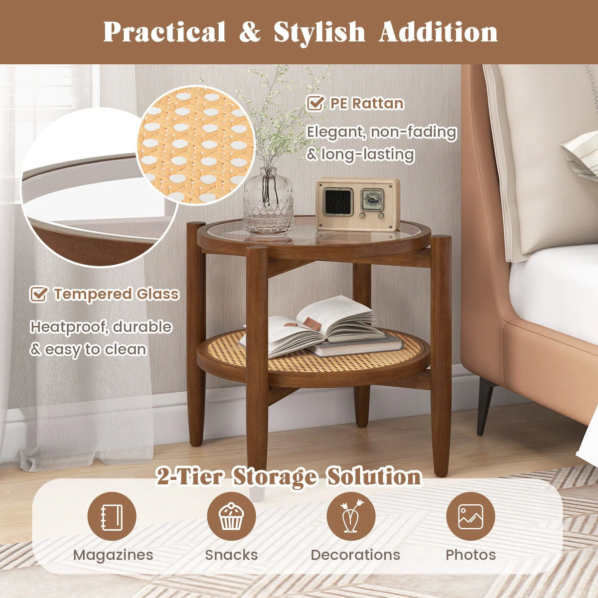 Set of 2 Storage Side Table V15838
