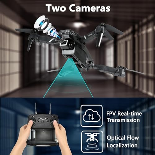 Mini Drone with Camera, 1080P WiFi FPV, 3 Batteries, Carrying Case J51066