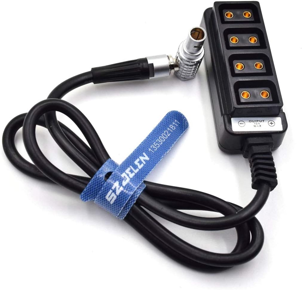 2-Pin Plug to 4-Port D-Tap Hub Adapter Splitter Cable, Pack of 2 V3399