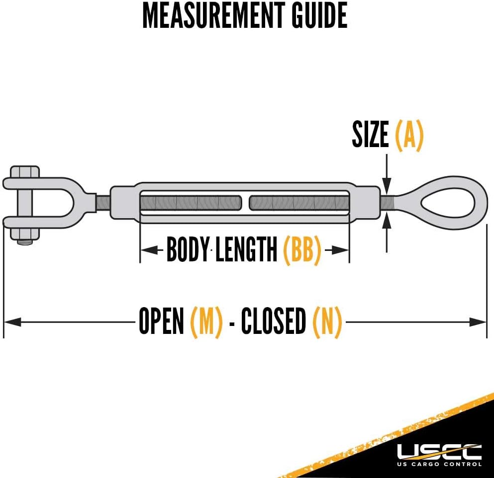 1 Inch x 18 Inches Galvanized Jaw and Eye Turnbuckle W79296