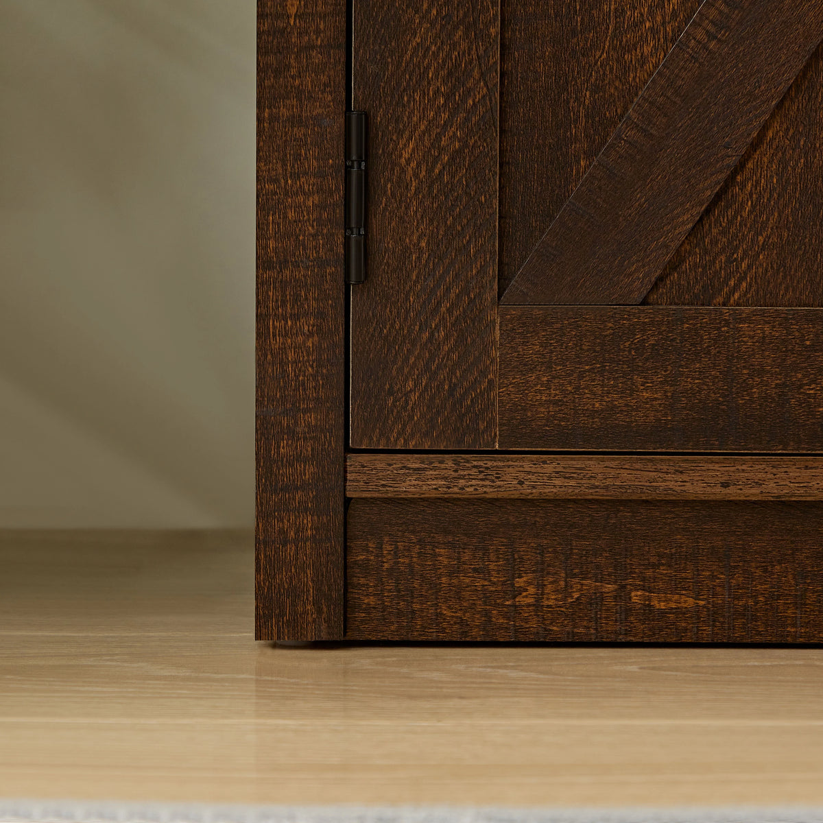 Espresso TV Media Stand with Open Shelves and Closed Cabinets U4399