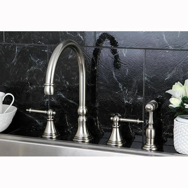 Polished Chrome Kitchen Faucet with Brass Sprayer Y435