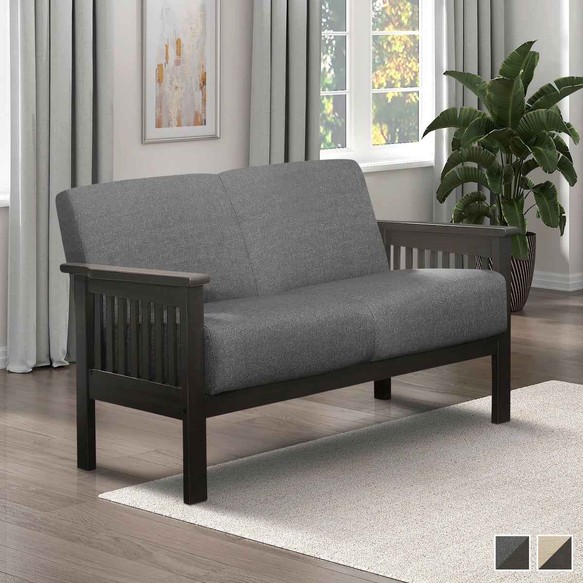 Light Brown Loveseat I926652