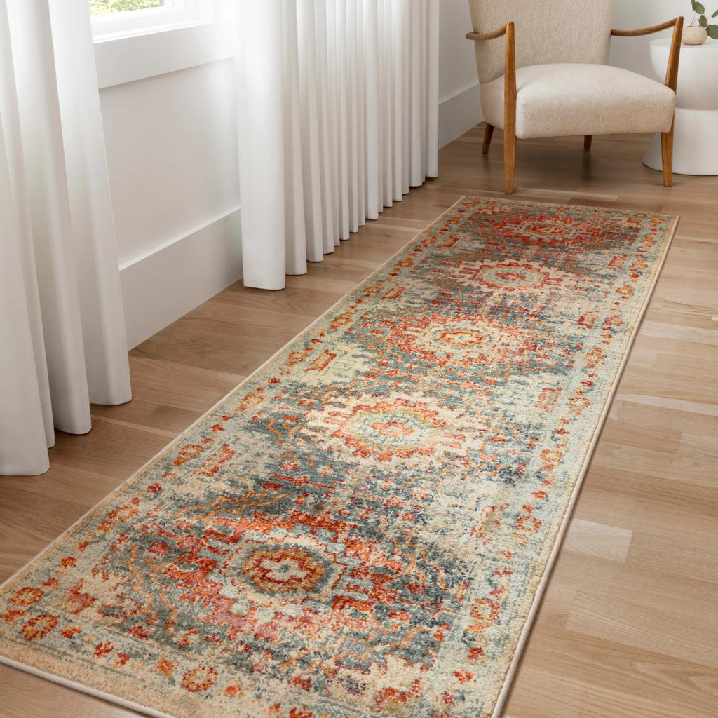 Antiqued Distressed Area Rug 7'10" x 10' B327