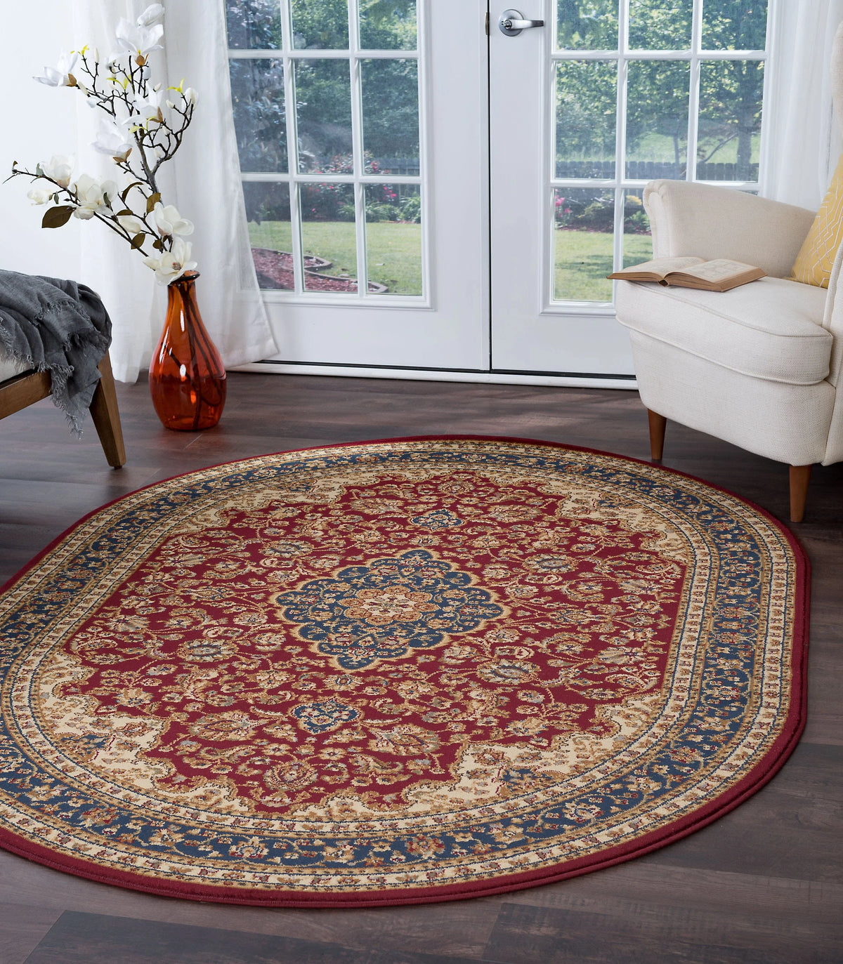 5x8 Oval Red Area Rug O49603