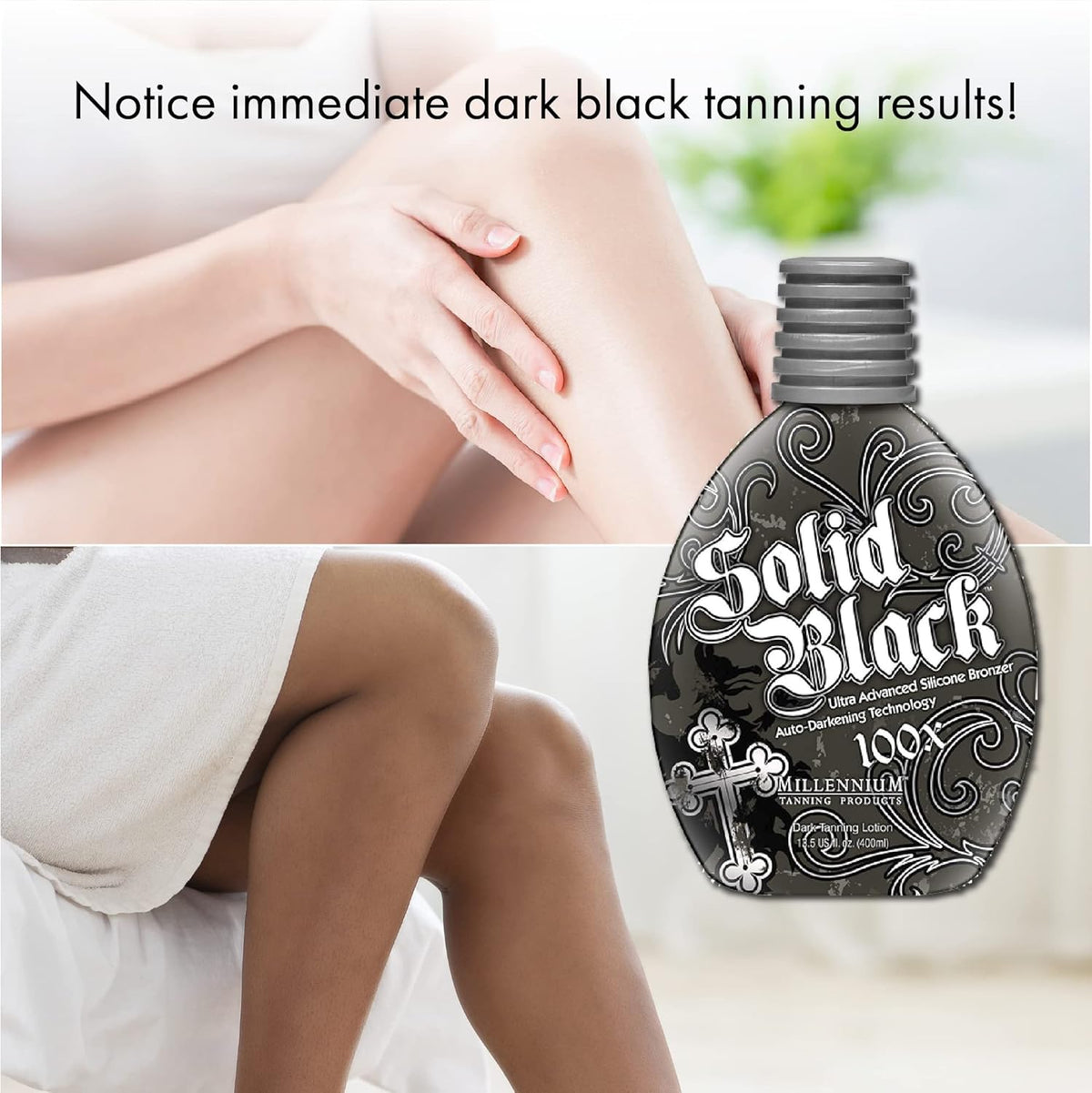Solid Black 100X Indoor Tanning Lotion, 13.5 Fluid Ounces, 3-pack U3955