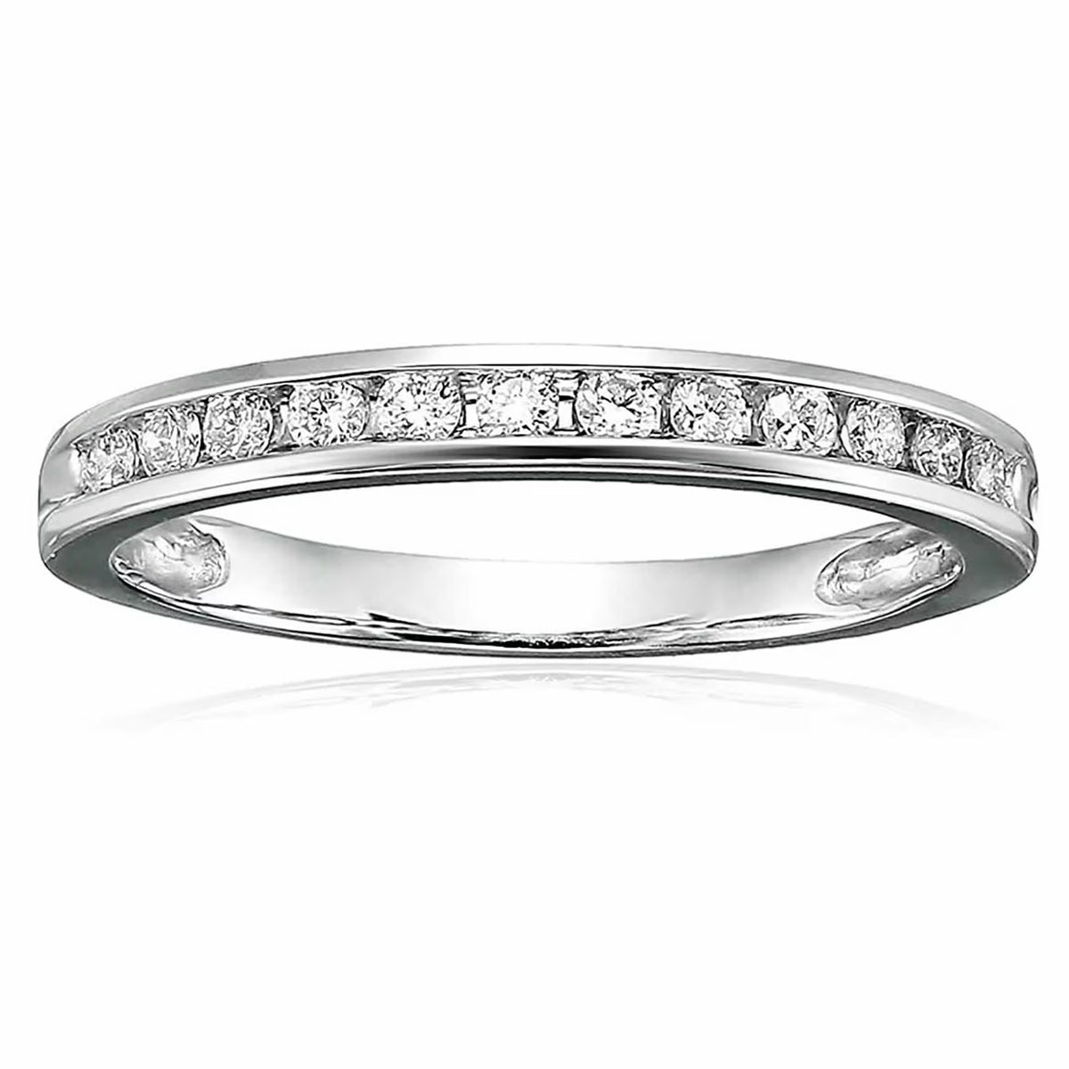 10K White Gold Diamond Wedding Band Size 7 X401499