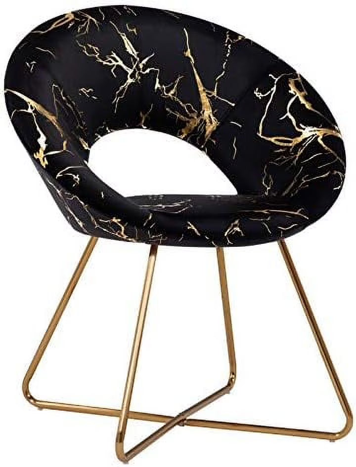 Khaki Velvet Upholstered Arm Chair with Golden Metal Frame Legs S924735