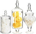 Glass Apothecary Jars, Clear, Set of 3 D97799