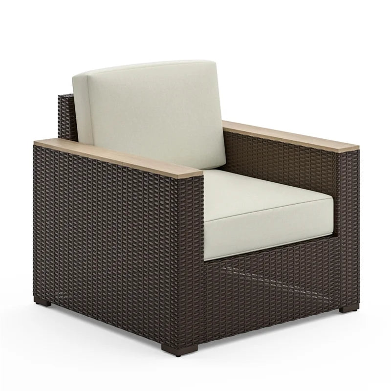 Palm Springs Outdoor Sofa with Arm Chair, Ottoman & Side Table - Brown N409373