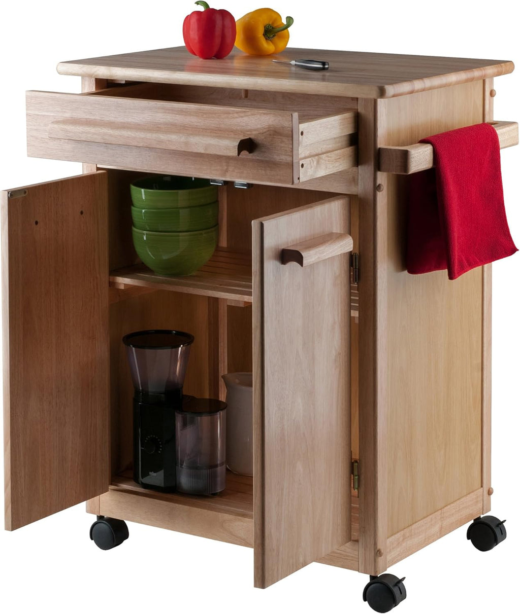 Natural Single Drawer Kitchen Cabinet Storage Cart F890206