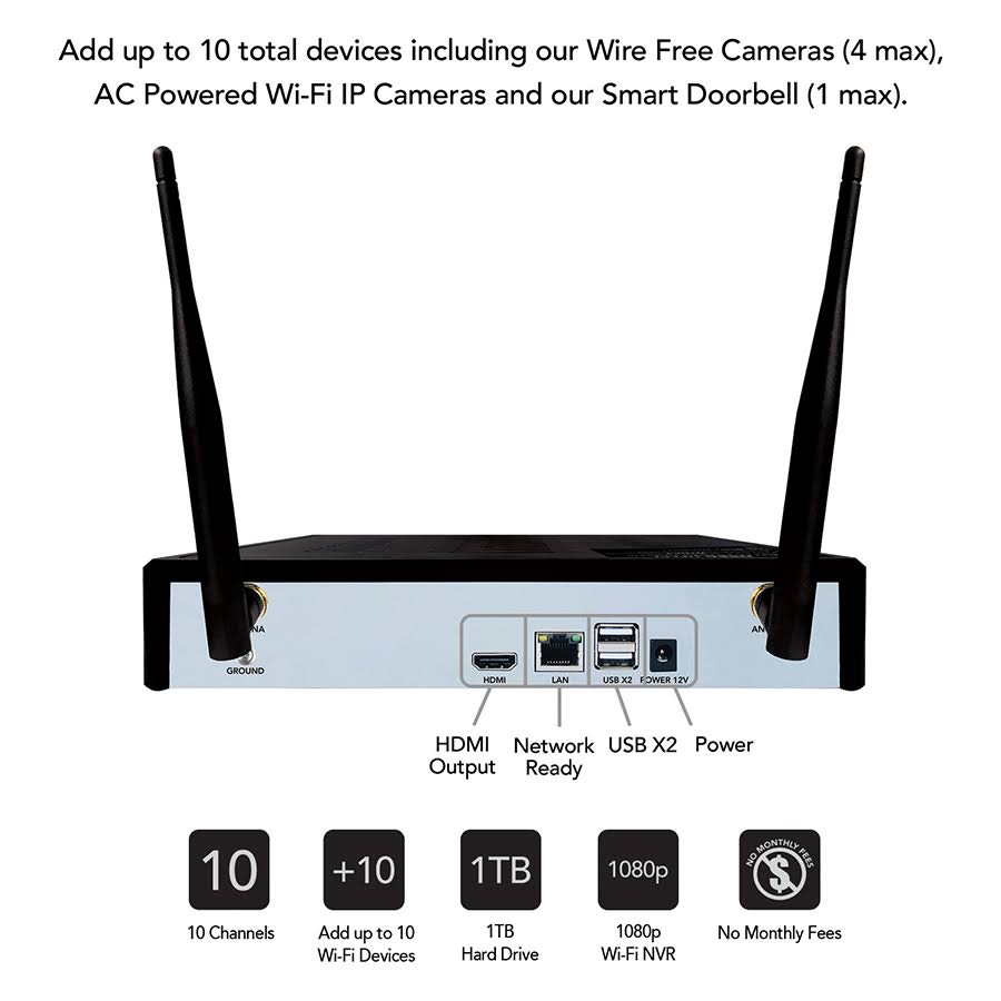 10-Channel NVR Security System with 3 Cameras Z737368