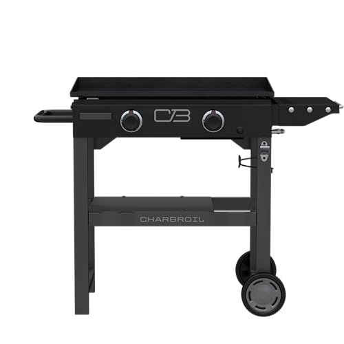 28" Propane Gas Griddle with Cart 2 Burner Flat Top Grill, Black Y39734