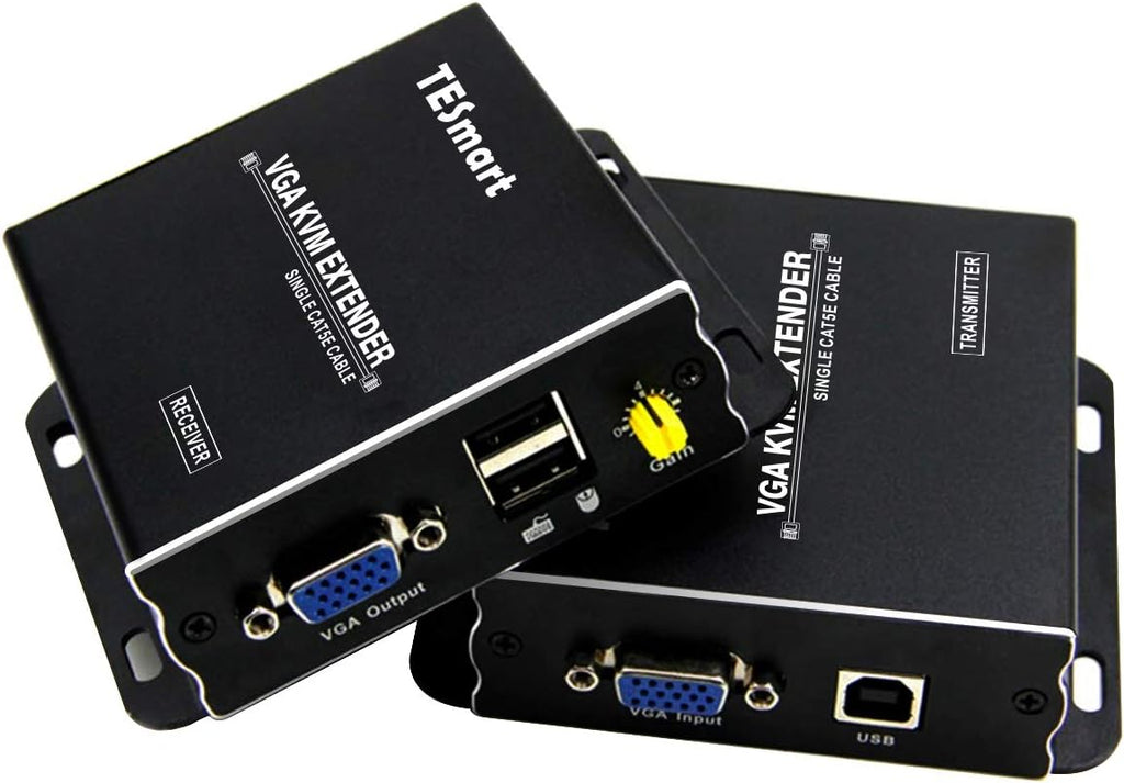 1080P 60Hz USB VGA KVM Extender Over Cat5e Cat6 Ethernet Cable J7701