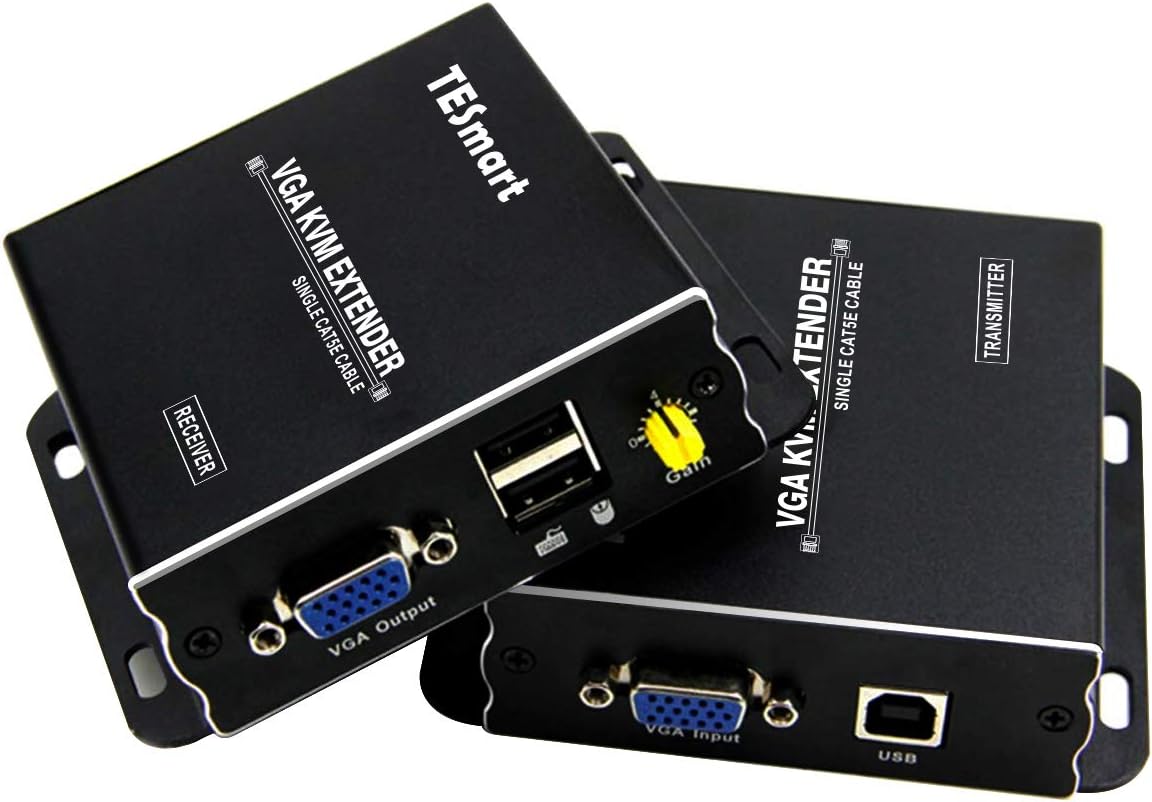 1080P 60Hz USB VGA KVM Extender Over Cat5e Cat6 Ethernet Cable J7701