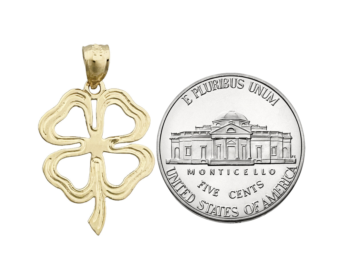 14K Gold Four Leaf Clover Charm G6158