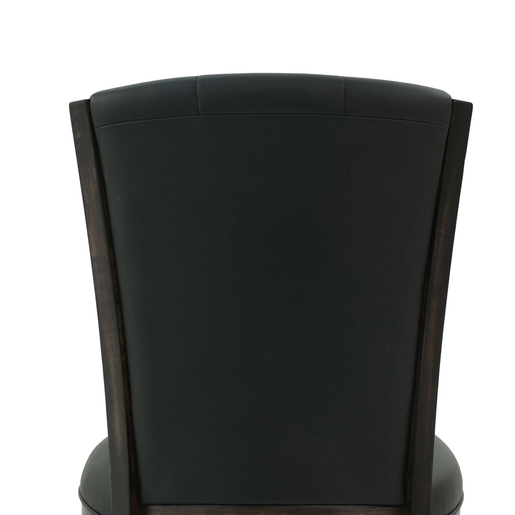 Black Faux Leather Swivel Counter Chair Set of 2 F491