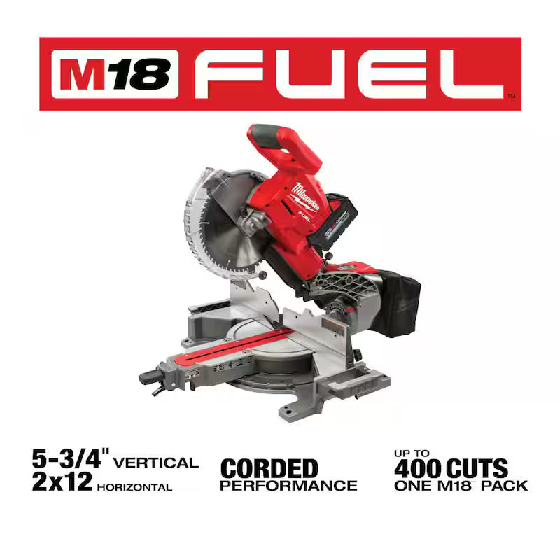 18V Cordless Dual Bevel Sliding Compound Miter Saw Kit with 8.0 Ah Battery O171889