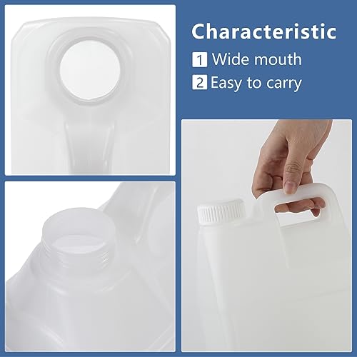 2.5 Gallon Clear Plastic HDPE Jugs with Lids Q394